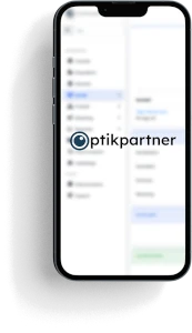 OptikPartner app vist på mobil